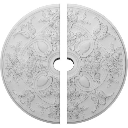 Ekena Millwork Baile Ceiling Medallion, Two Piece (Fits Canopies up to 6"), 31 1/4"OD x 3 1/2"ID x 2 1/4"P CM31BA2-03500
